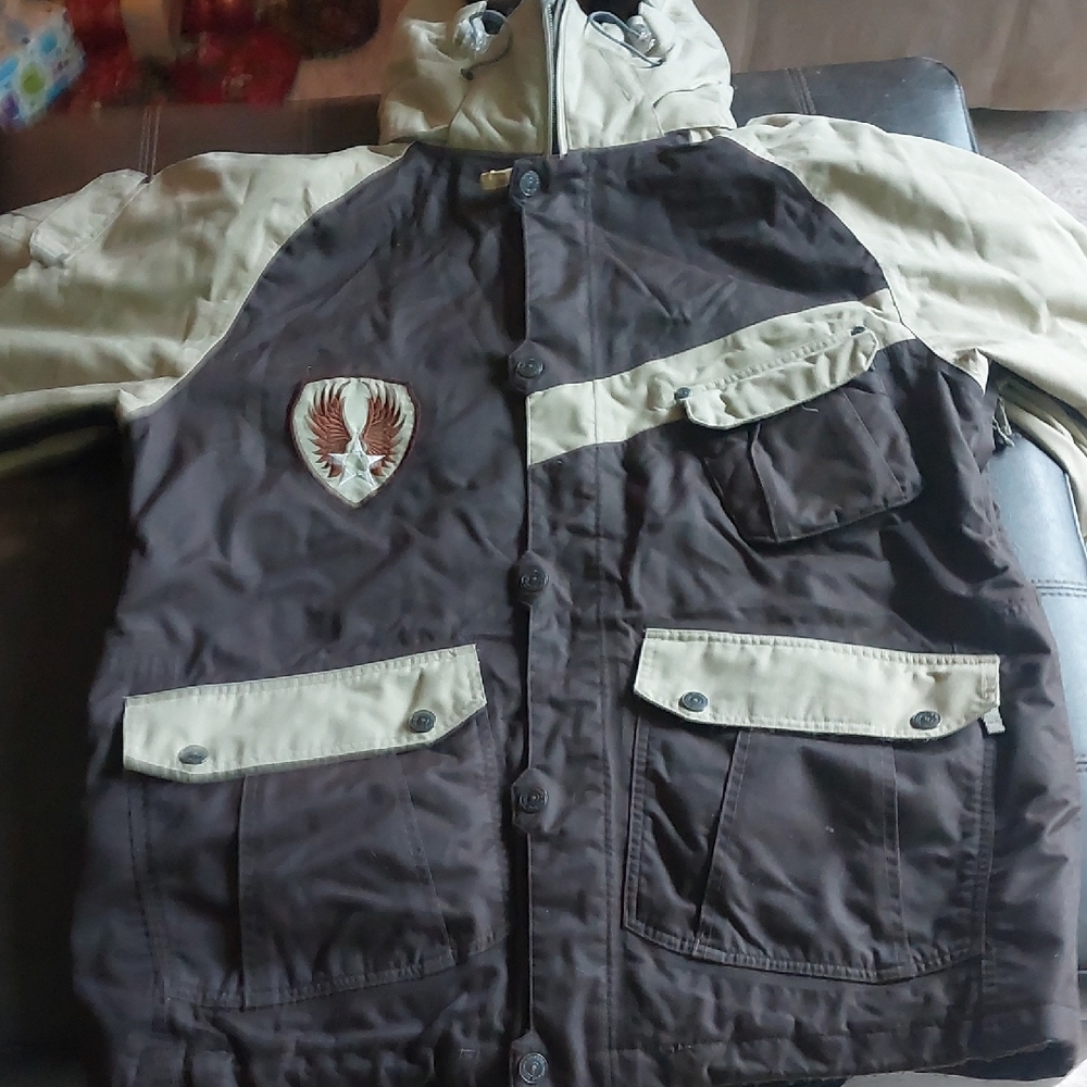 SESSIONS Two-Tone Ski Jacket - Brown and Tan
